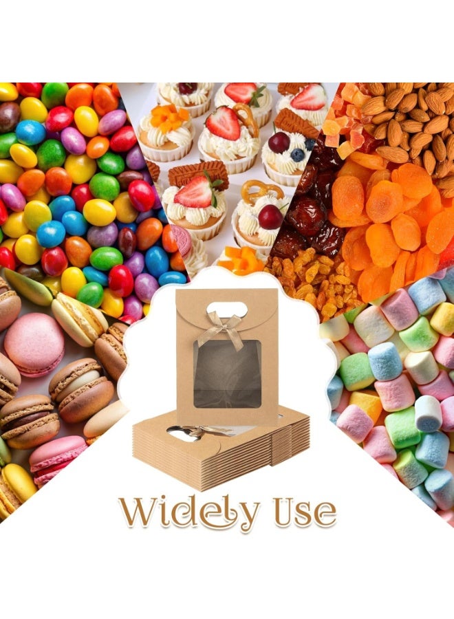 اسرلي وايت 12 كيس هدايا من ورق الكرافت بنافذة شفافة - Image 4